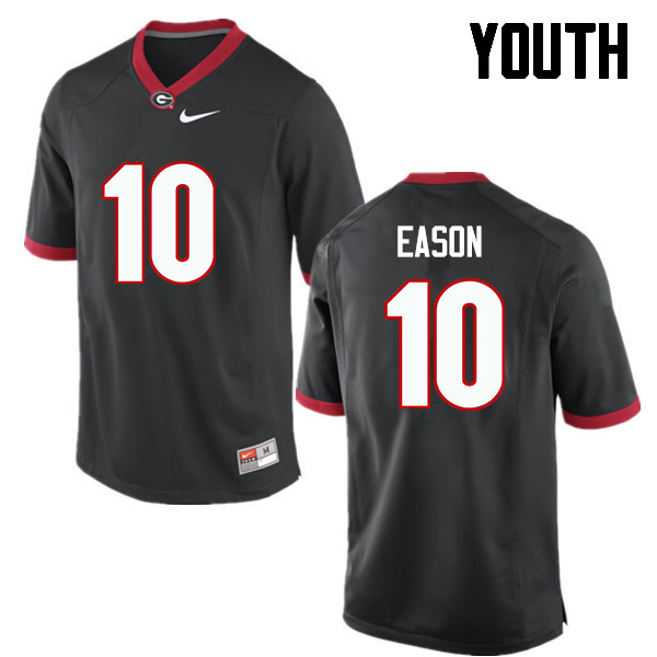 Youth Georgia Bulldogs #10 Jacob Eason College Football Jerseys-Black